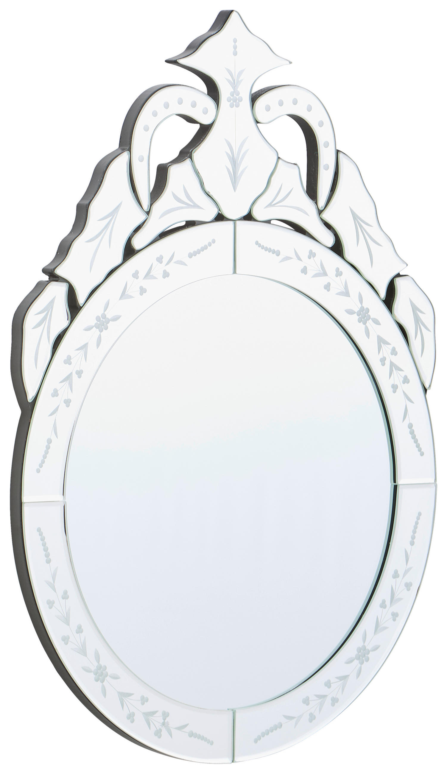 WANDSPIEGEL 40/55.5/1,3 cm    in oval  - Klar, Design, Glas/Holzwerkstoff (40/55.5/1,3cm) - MID.YOU