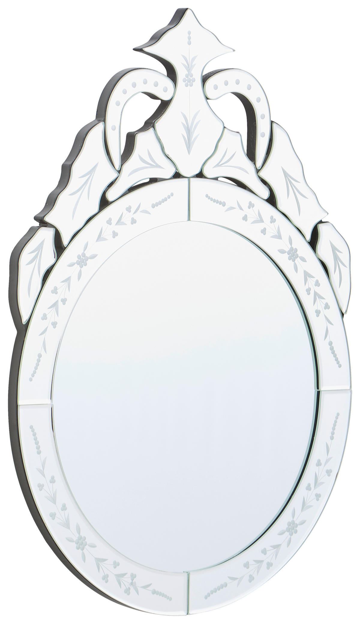WANDSPIEGEL 40/55.5/1,3 cm    in oval  - Klar, Design, Glas/Holzwerkstoff (40/55.5/1,3cm) - MID.YOU