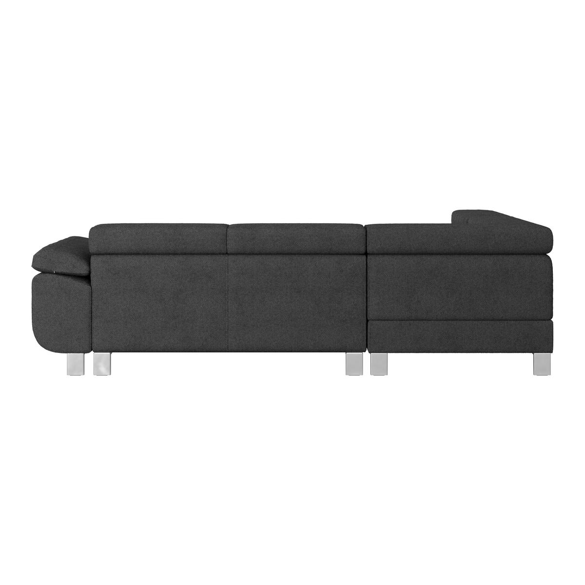 ECKSOFA in Drell Graphitfarben  - Blaugrau/Graphitfarben, Modern, Textil/Metall (230/270cm) - MID.YOU