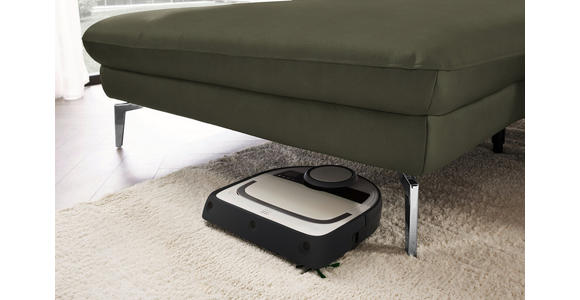 ECKSOFA in Echtleder Grau, Grün 157/325 cm - Schwarz/Grau, Design, Leder/Metall (157/325cm) - Dieter Knoll