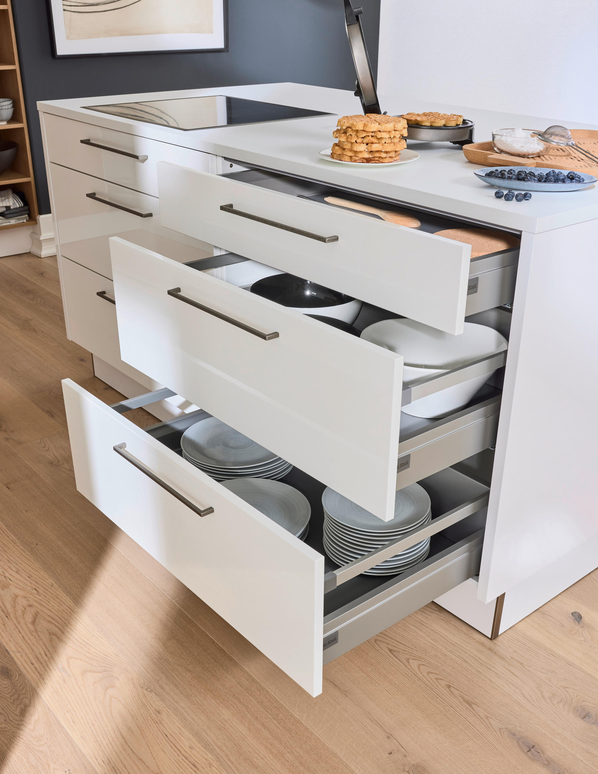 EINBAUKÜCHE LUX  - Eichefarben/Weiß, Design, Holzwerkstoff - Nolte Küchen