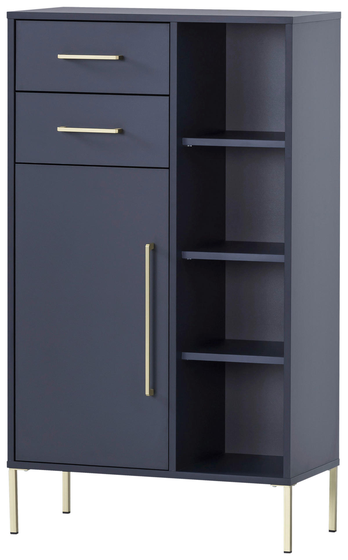 MIDISCHRANK 67,1/117,4/33,1 cm  - Goldfarben/Dunkelblau, MODERN, Holzwerkstoff/Metall (67,1/117,4/33,1cm) - Stylife