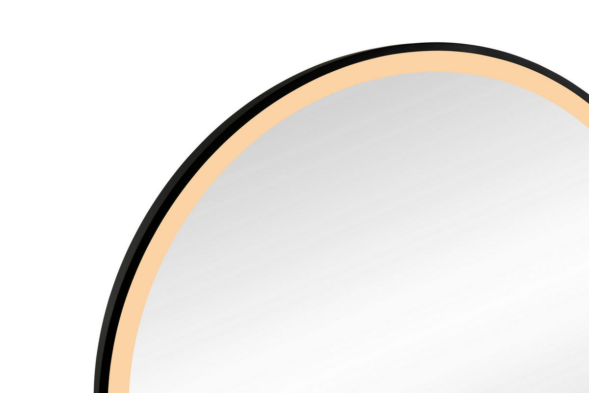 LEUCHTSPIEGEL 80/80/4 cm  - Schwarz, Trend, Glas/Metall (80/80/4cm) - Boxxx