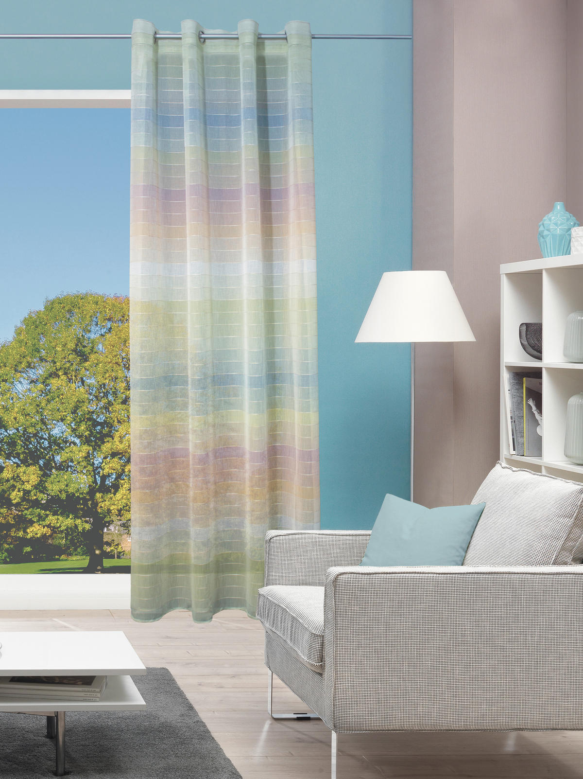 ÖSENSCHAL RAINBOW halbtransparent 140/245 cm   - Multicolor, Basics, Textil (140/245cm)