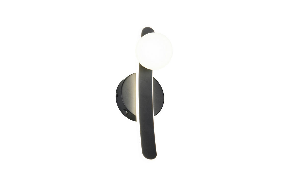 LED-WANDLEUCHTE Napoli 12/34,5/14,5 cm  - Schwarz/Weiß, Design, Glas/Kunststoff (12/34,5/14,5cm) - Trio Leuchten
