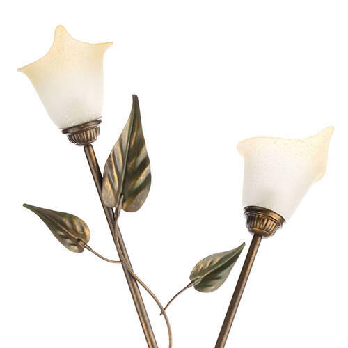 STEHLEUCHTE 55/175 cm    - Bronzefarben/Olivgrün, ROMANTIK / LANDHAUS, Glas/Metall (55/175cm)