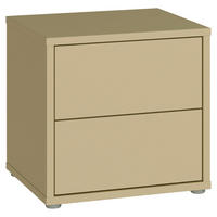 NACHTSCHRANK 50/48/42 cm  - Silberfarben/Hellgelb, Trend, Holzwerkstoff/Kunststoff (50/48/42cm) - Carryhome