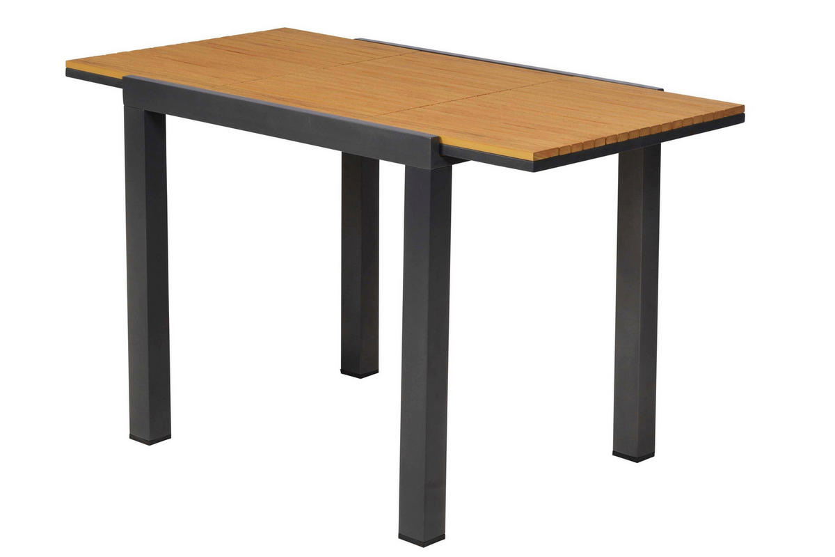 BALKONTISCH Metall, Kunststoff Graphitfarben, Naturfarben  - Graphitfarben/Naturfarben, KONVENTIONELL, Kunststoff/Metall (80-120/70/75cm) - Gardenson