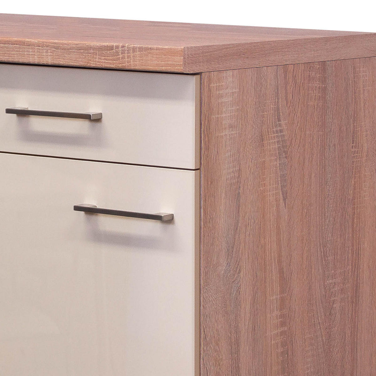 ECKUNTERSCHRANK 110/86/60 cm  in Kaschmir  - Kaschmir/Edelstahlfarben, MODERN, Holzwerkstoff/Metall (110/86/60cm) - FlexWell