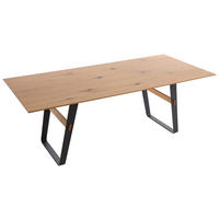 ESSTISCH 200/100/76 cm Echtholz  Holz, Metall in verschiedenen Größen erhältlich, in verschiedenen Holzarten erhältlich, Variantenauswahl rechteckig Schwarz, Wildeiche  - Wildeiche/Schwarz, Design, Holz/Metall (200/100/76cm) - Koinor