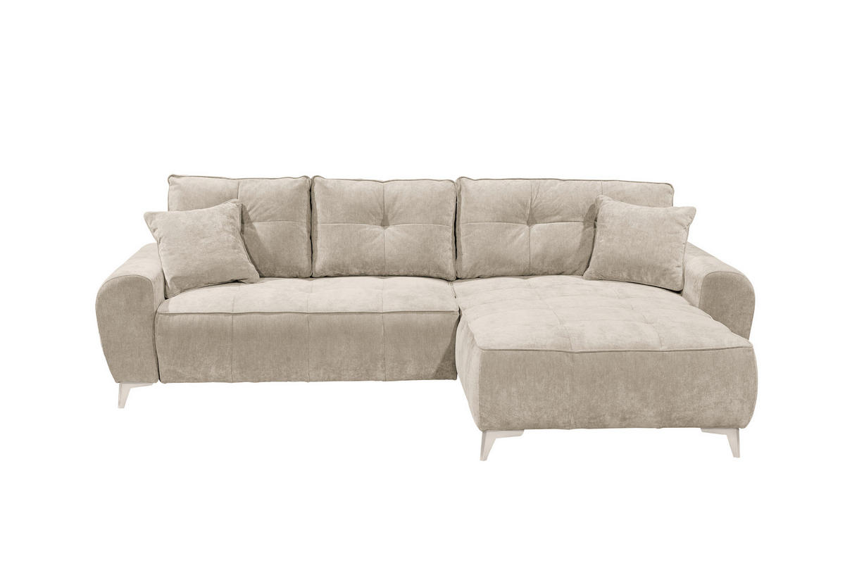 ECKSOFA Webstoff Beige  - Kaschmir/Beige, Modern, Kunststoff/Textil (284/191cm) - MID.YOU