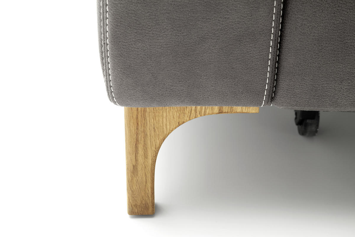ECKSOFA in Mikrofaser Anthrazit  278/185 cm  - Eichefarben/Anthrazit, Design, Holz/Textil (278/185cm) - Pure Home Lifestyle