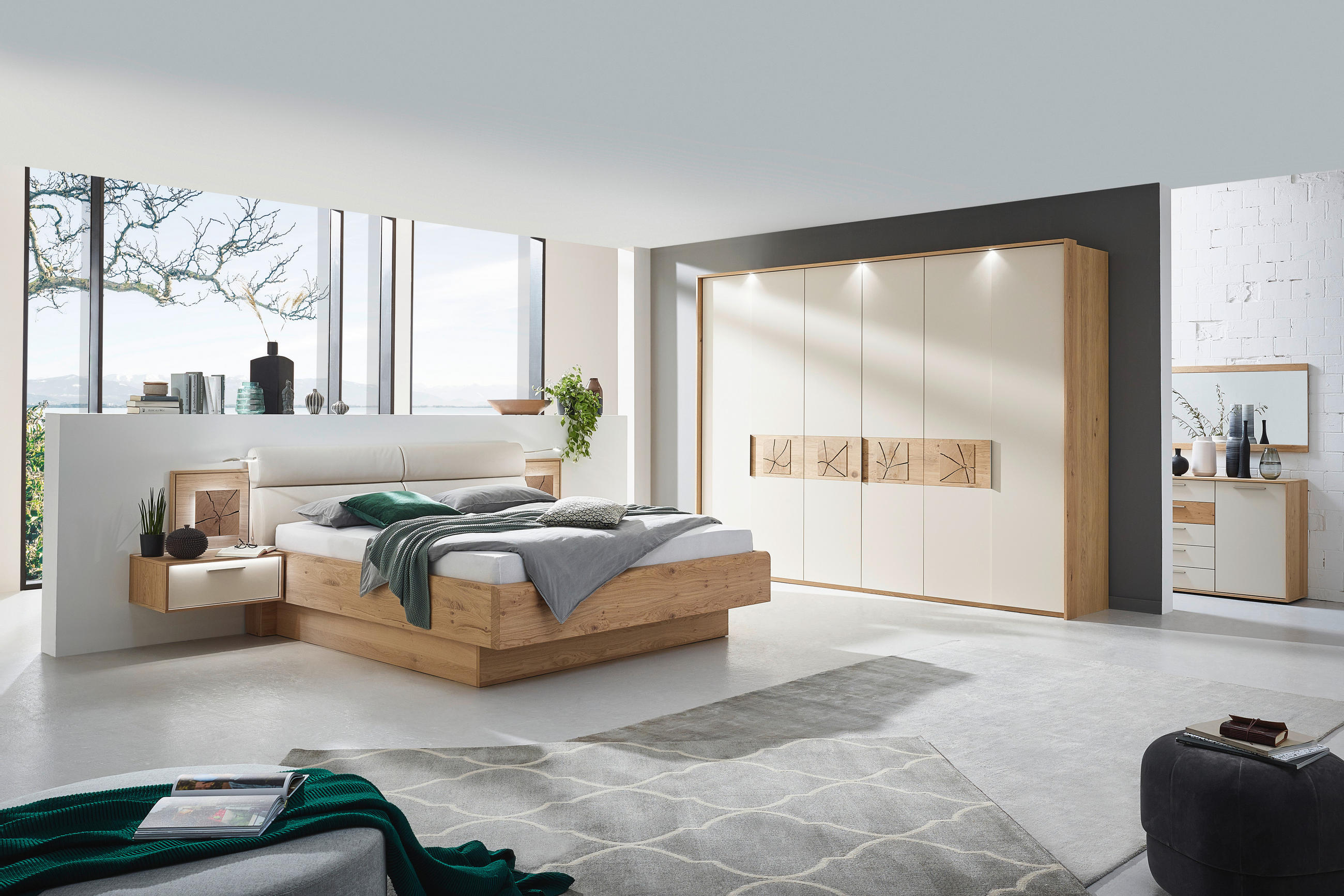 DREHTÜRENSCHRANK  in Eichefarben, Sandfarben  - Sandfarben/Eichefarben, KONVENTIONELL, Holz/Holzwerkstoff (249,6/229,4/59,5cm) - Dieter Knoll