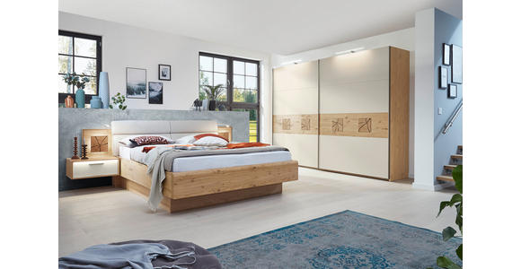 BETTANLAGE 180/200 cm  in Eichefarben, Sandfarben  - Sandfarben/Eichefarben, KONVENTIONELL, Holzwerkstoff/Textil (180/200cm) - Dieter Knoll