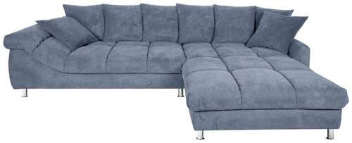 ECKSOFA Blau, Grau Webstoff  - Blau/Grau, Design, Textil/Metall (337/228cm) - Carryhome