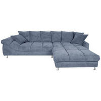 ECKSOFA Blau, Grau Webstoff  - Blau/Grau, Design, Textil/Metall (337/228cm) - Carryhome