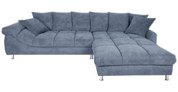 ECKSOFA Blau, Grau Webstoff  - Blau/Grau, Design, Textil/Metall (337/228cm) - Carryhome