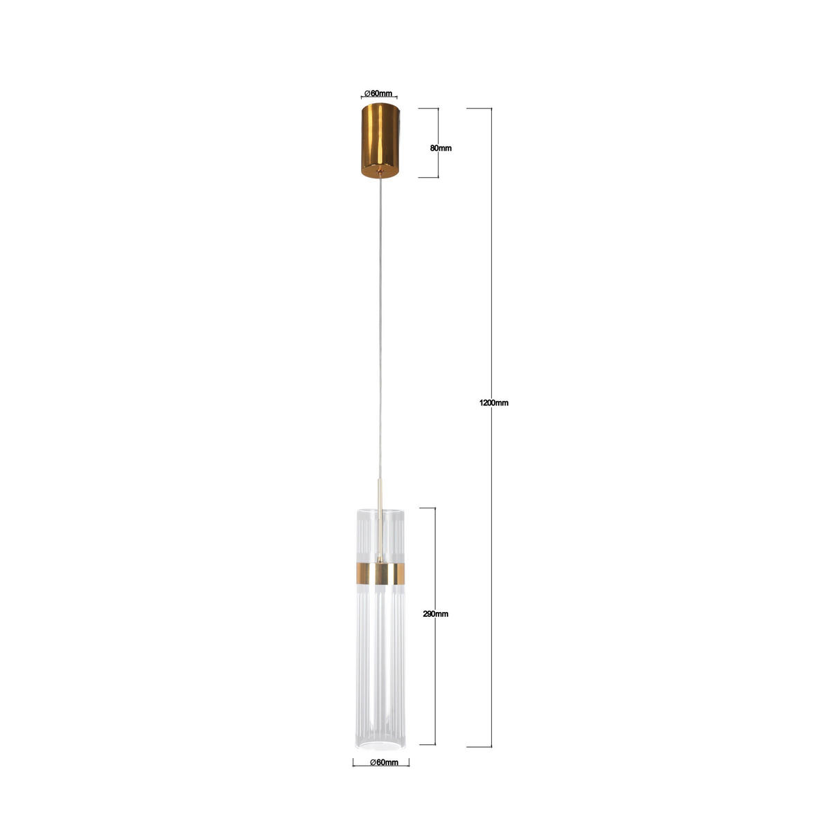 HÄNGELEUCHTE    - Goldfarben, Konventionell, Kunststoff (120/6/6cm)