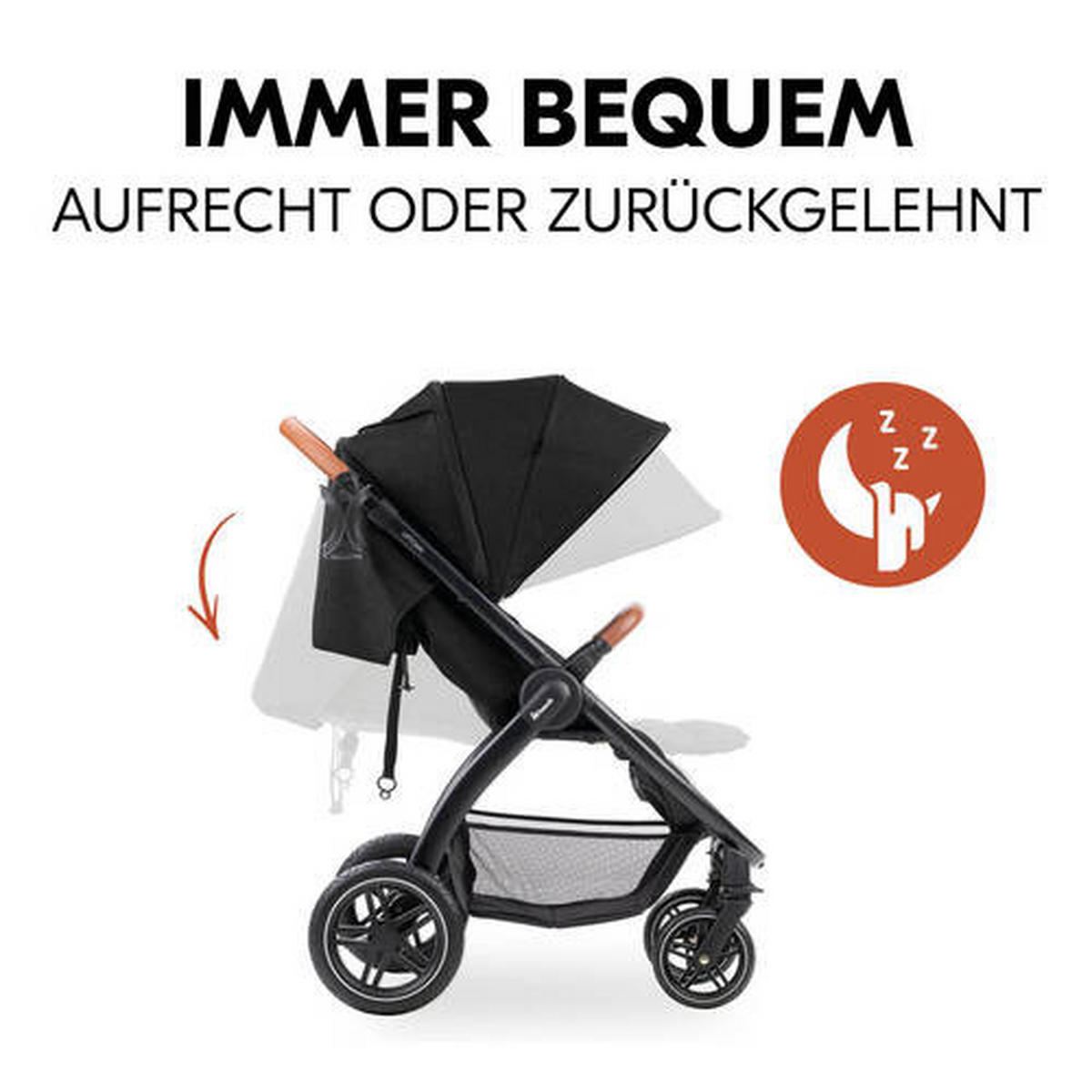 BUGGY Uptown  - Schwarz, Basics, Kunststoff/Textil (59.5/107/85cm) - Hauck