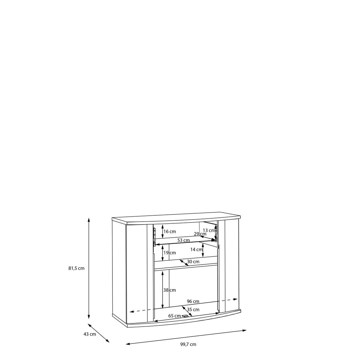 KOMMODE , 99,7/81,5/43 cm, 1 Schublade(n)  - Weiss Hochglanz/Eichefarben, Basics, Holzwerkstoff/Kunststoff (99,7/81,5/43cm) - Carryhome
