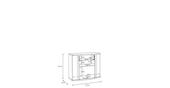 KOMMODE , 99,7/81,5/43 cm, 1 Schublade(n)  - Eichefarben/Weiß Hochglanz, Basics, Holzwerkstoff/Kunststoff (99,7/81,5/43cm) - Carryhome