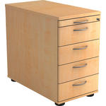 ANSTELLCONTAINER 42,8/72-76/80 cm  - Ahornfarben/Alufarben, KONVENTIONELL, Holzwerkstoff/Kunststoff (42,8/72-76/80cm) - Venda