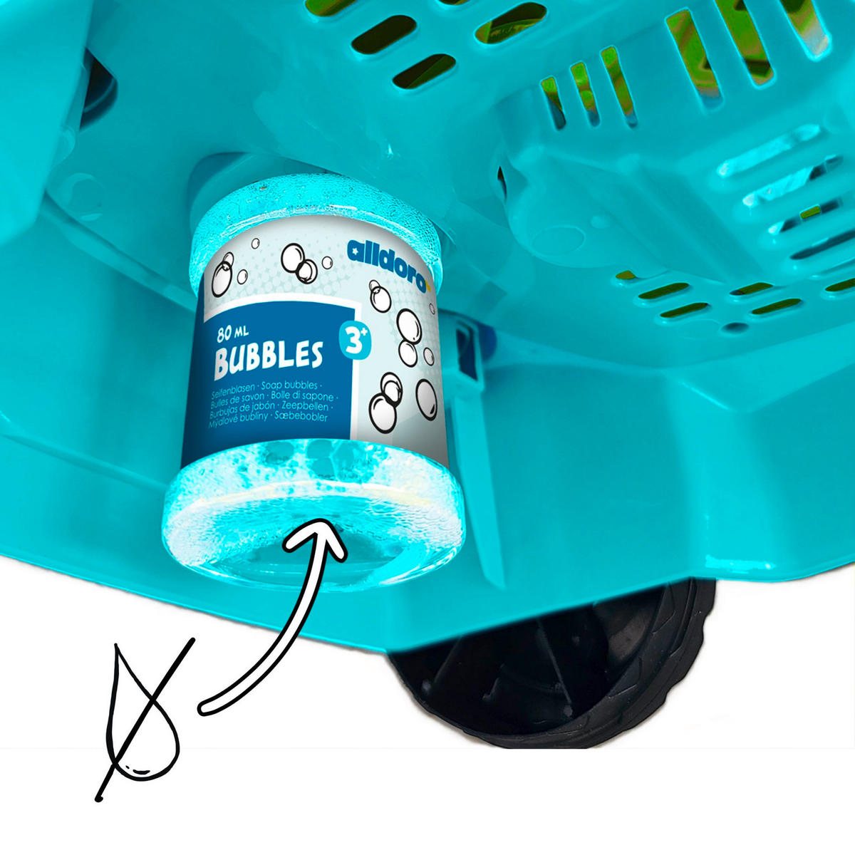 SEIFENBLASEN-KINDERRASENMÄHER Seifenblasen-Rasenmäher  - Blau/Hellgrün, Basics, Kunststoff (26,5/20,5/48cm) - alldoro