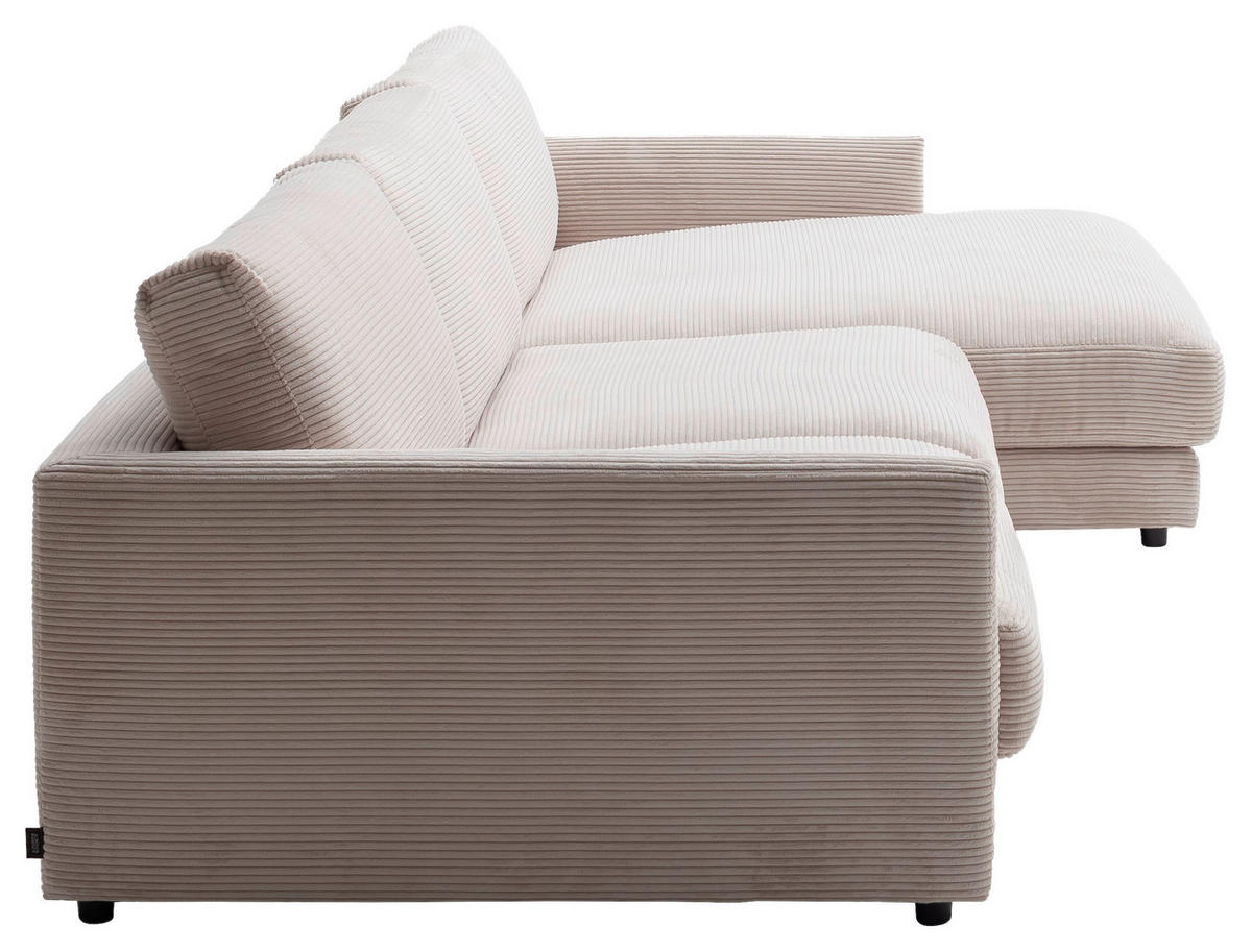 ECKSOFA  in Cord Beige  322/170 cm  - Beige/Schwarz, Design, Kunststoff/Textil (322/170cm) - Schöner Wohnen