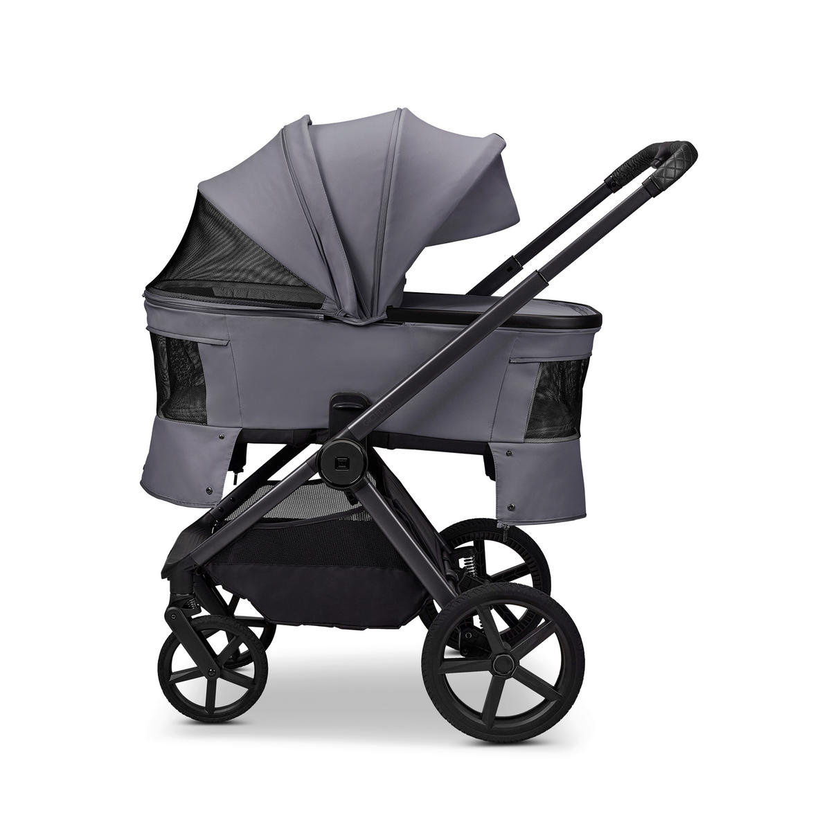 KINDERWAGENSET  GIO FOLD ETPU SET  graphite  - Hellgrau/Grau, Basics, Textil/Metall (120/58/92cm) - Moon Edition
