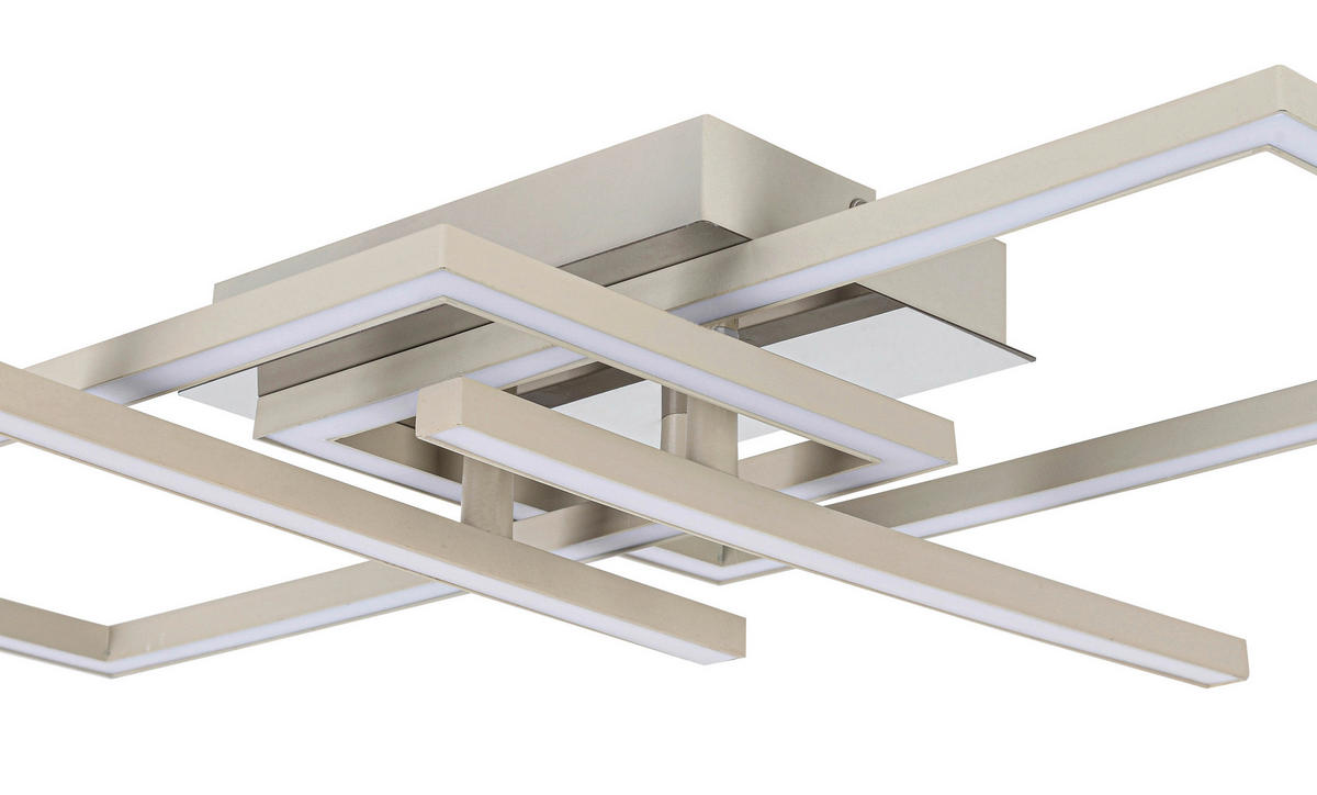 LED-DECKENLEUCHTE 24 W    50/43/7,6 cm  - Sandfarben/Chromfarben, Basics, Kunststoff/Metall (50/43/7,6cm) - Novel