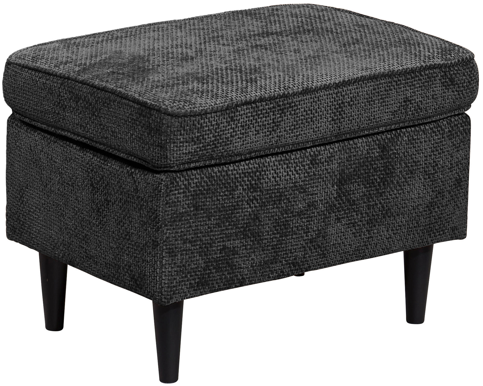 HOCKER Webstoff Schwarz  - Schwarz, KONVENTIONELL, Holz/Textil (63/43/42cm) - MID.YOU