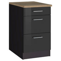 SCHUBKASTENUNTERSCHRANK 50/85/60 cm  in Graphitfarben  - Silberfarben/Graphitfarben, MODERN, Holzwerkstoff/Metall (50/85/60cm) - Held