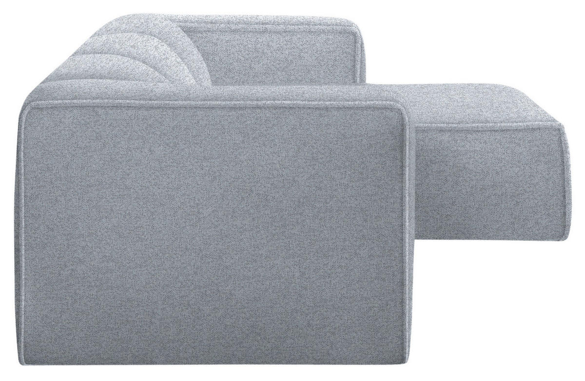 ECKSOFA in Webstoff Hellgrau  - Hellgrau/Schwarz, Design, Kunststoff/Textil (332/163cm) - Stylife