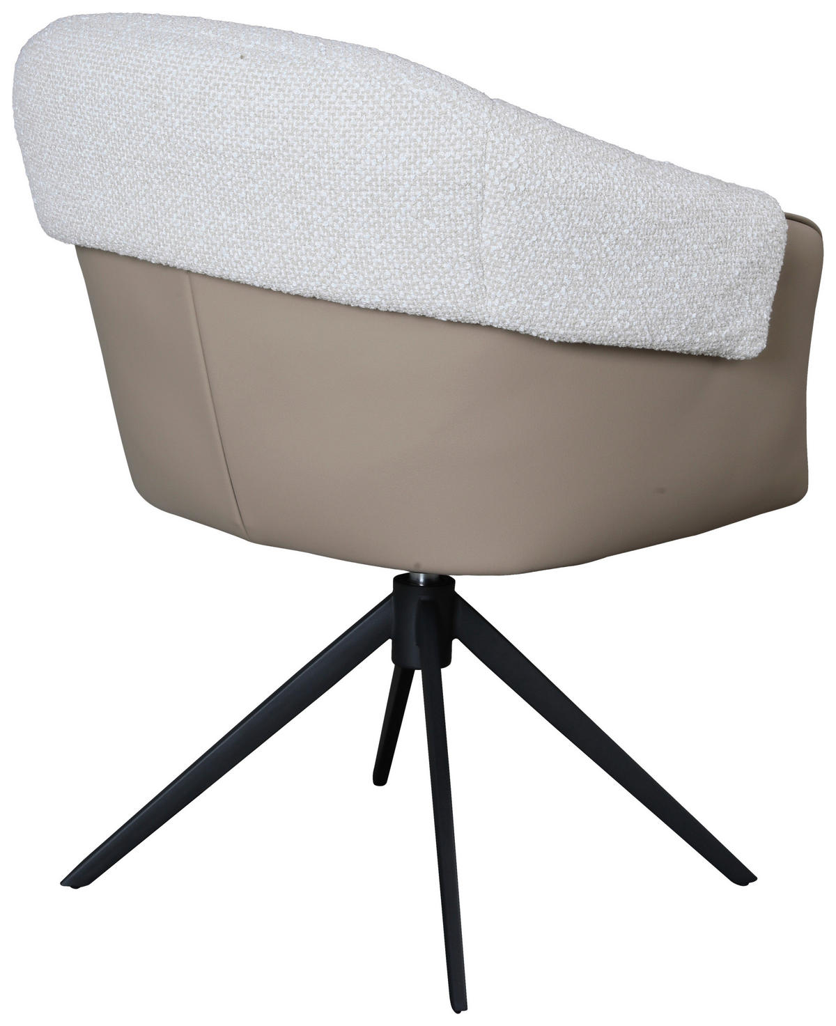 ARMLEHNSTUHL  Sitzfläche 360° drehbar, automatische Rückholfunktion Lederlook, Leinenoptik  Greige, Schwarz  - Greige/Schwarz, Design, Textil/Metall (68,5/83/65,5cm) - Carryhome