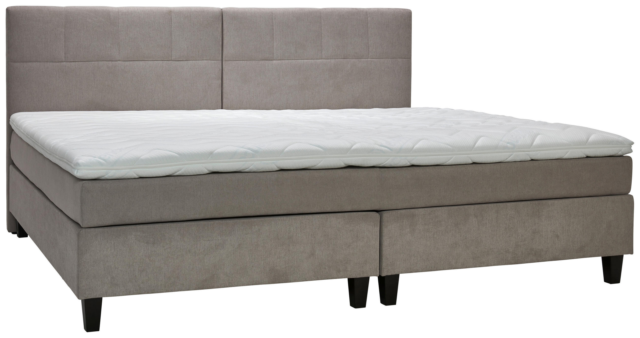 BOXSPRINGBETT 240/200 cm  in Beige  - Wengefarben/Beige, Trend, Holz/Textil (240/200cm) - Esposa