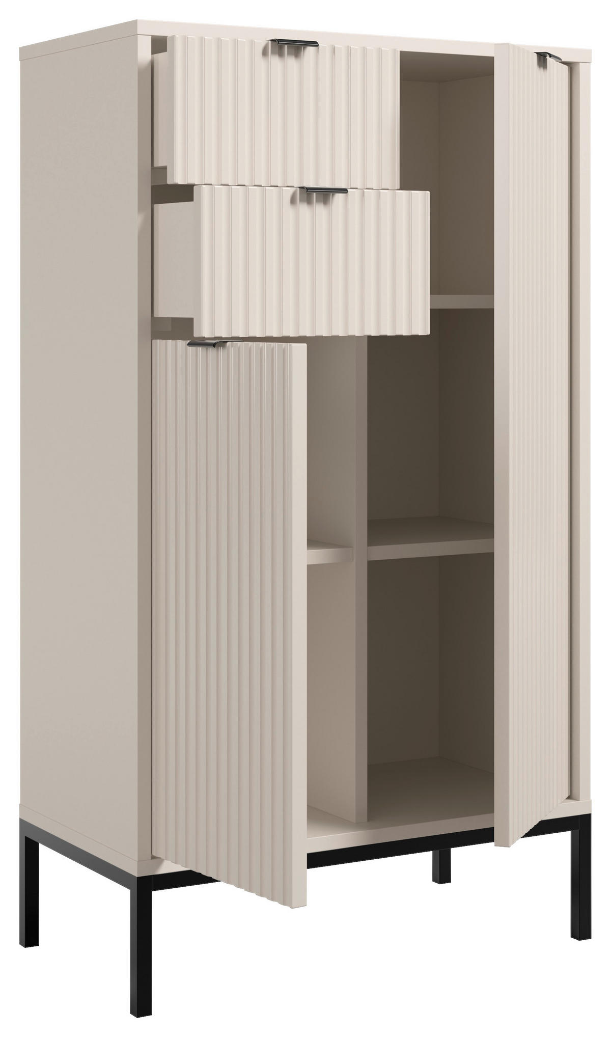 HIGHBOARD  in 60/106/32 cm  - Kaschmir/Schwarz, MODERN, Holzwerkstoff/Metall (60/106/32cm) - MID.YOU