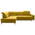 ECKSOFA in Chenille Currygelb  240/308 cm  - Currygelb/Schwarz, Design, Textil/Metall (240/308cm) - Xora
