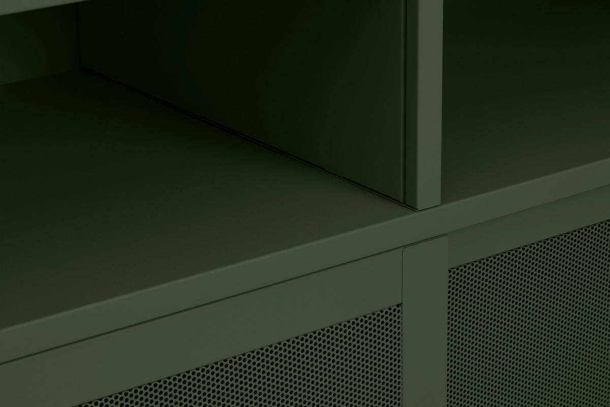 MEHRZWECKSCHRANK 90/180/40 cm  in Olivgrün  - Schwarz/Olivgrün, Basics, Metall (90/180/40cm) - Boxxx