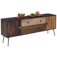 LOWBOARD in 157/60/35 cm - Messingfarben/Multicolor, LIFESTYLE, Holz/Metall (157/60/35cm) - Landscape