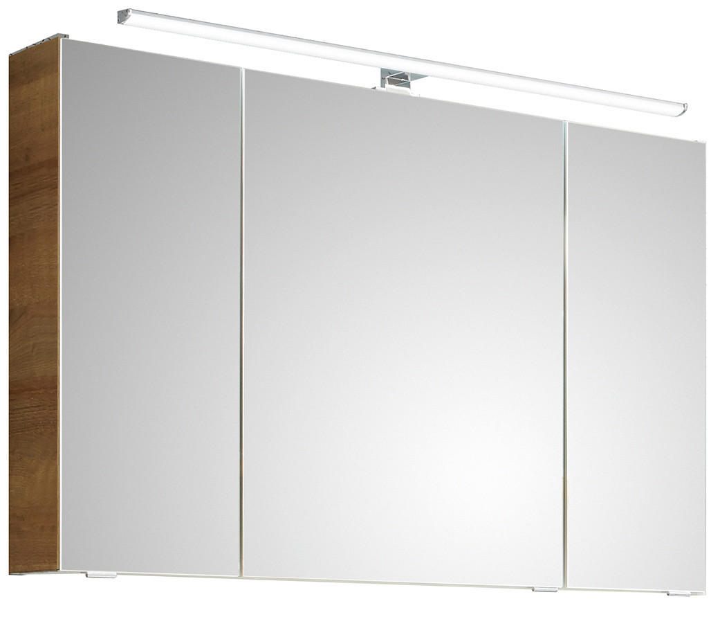TÜKRÖS SZEKRÉNY 105/70/16 cm - króm/tölgyfa, Konventionell, faalapú anyag/Üveg (105/70/16cm) - Xora