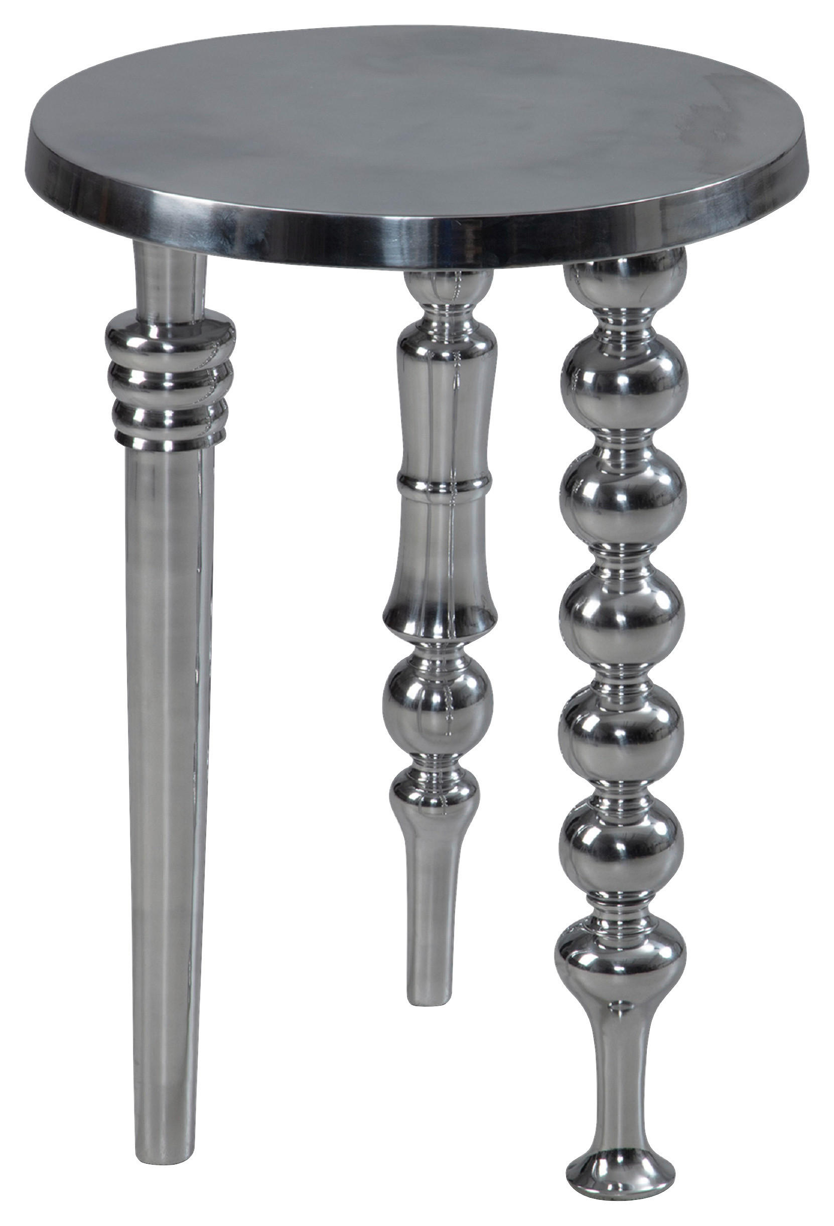 BEISTELLTISCH Silberfarben rund  - Silberfarben, Design, Metall (44/63cm) - MID.YOU