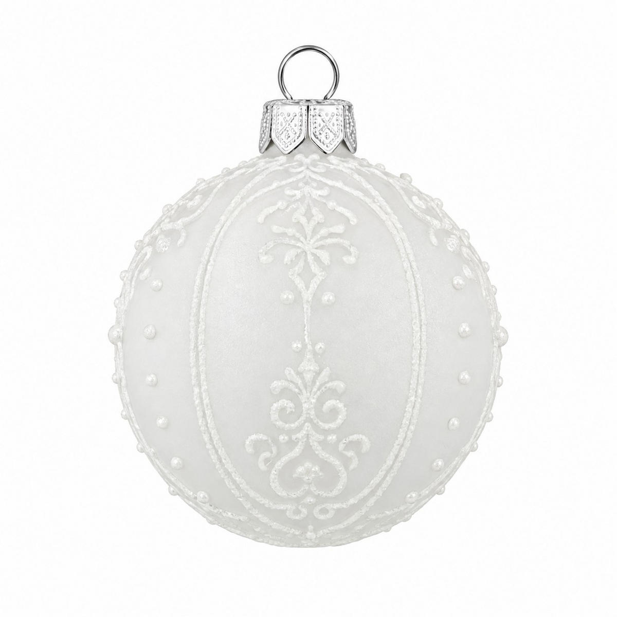CHRISTBAUMKUGEL 10 cm  - Silberfarben/Weiß, LIFESTYLE, Glas/Metall (10cm) - X-Mas