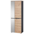 GARDEROBE 7-teilig  in 255/192/38 cm  - Graphitfarben/Eiche Artisan, Design, Glas/Holzwerkstoff (255/192/38cm) - Voleo