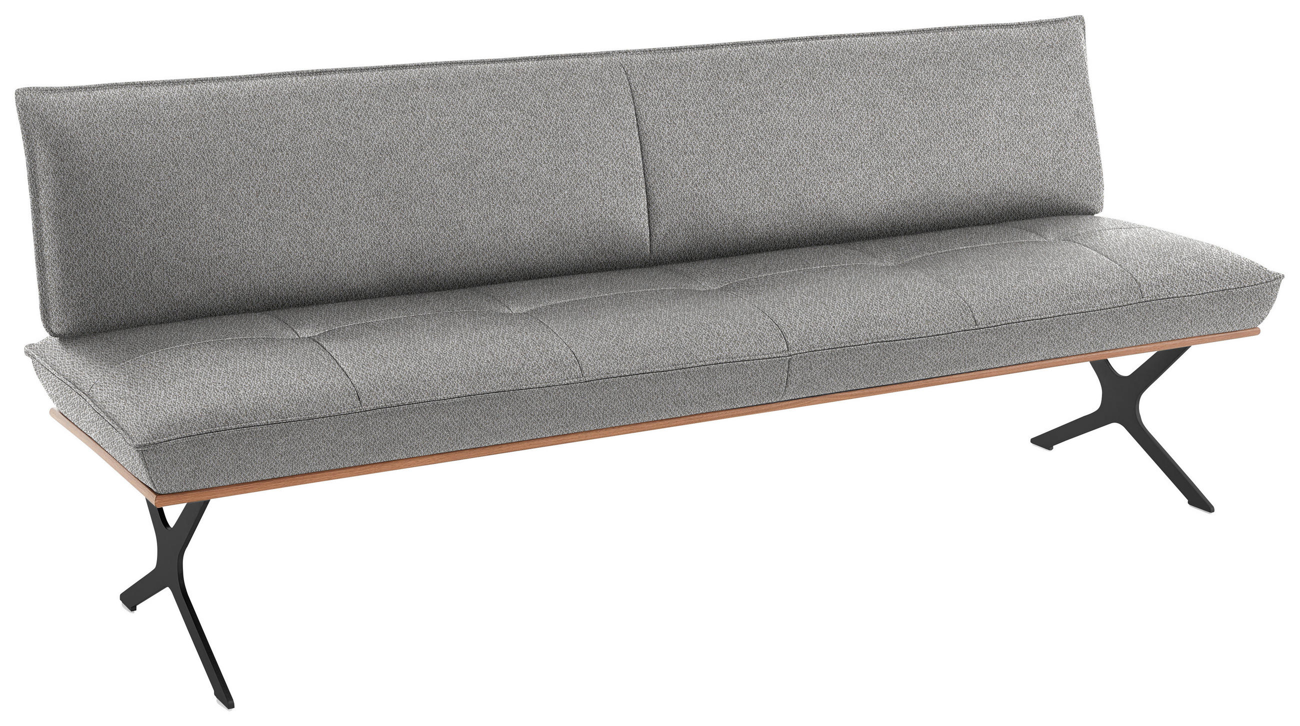 SITZBANK 194/88/66 cm  in Schwarz, Nussbaumfarben, Ecru  - Ecru/Nussbaumfarben, Design, Holz/Textil (194/88/66cm) - Koinor