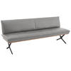 SITZBANK 194/88/66 cm  in Schwarz, Nussbaumfarben, Ecru  - Ecru/Nussbaumfarben, Design, Holz/Textil (194/88/66cm) - Koinor