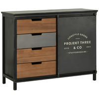 KOMMODE  in 120/96/45 cm  - Multicolor/Schwarz, KONVENTIONELL, Holz/Holzwerkstoff (120/96/45cm) - Livetastic