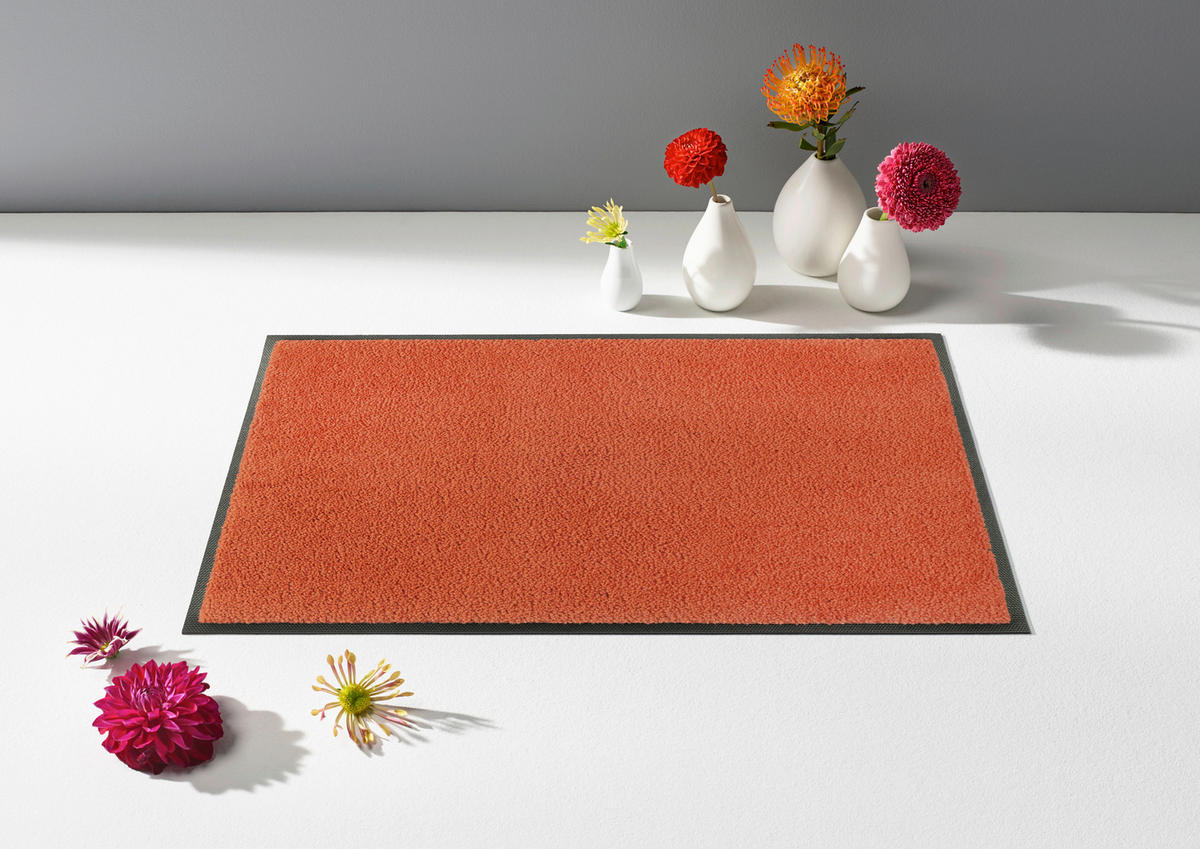 FUSSMATTE  40/60 cm  Rot  Uni  - Rot, KONVENTIONELL, Kunststoff/Textil (40/60cm) - wash+dry