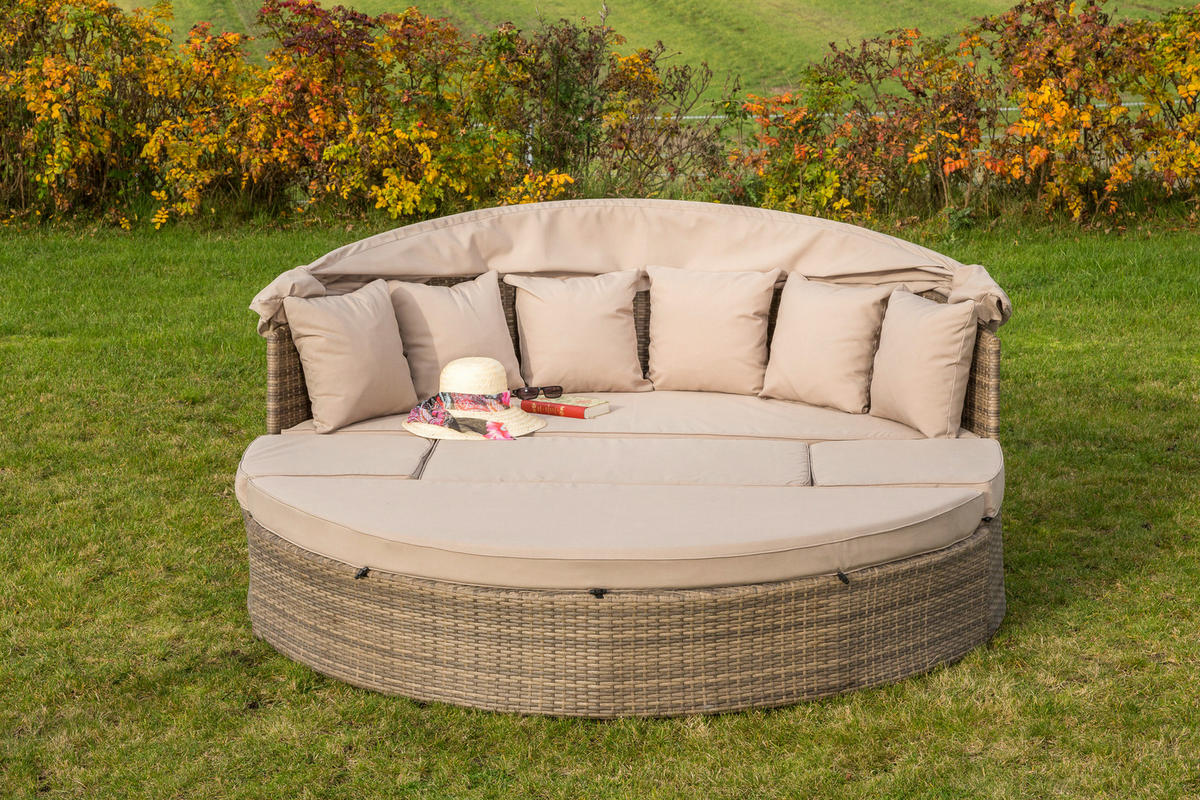 GARTENMUSCHEL 180/88/183 cm  - Beige/Naturfarben, KONVENTIONELL, Kunststoff/Textil (180/88/183cm) - Gardenson