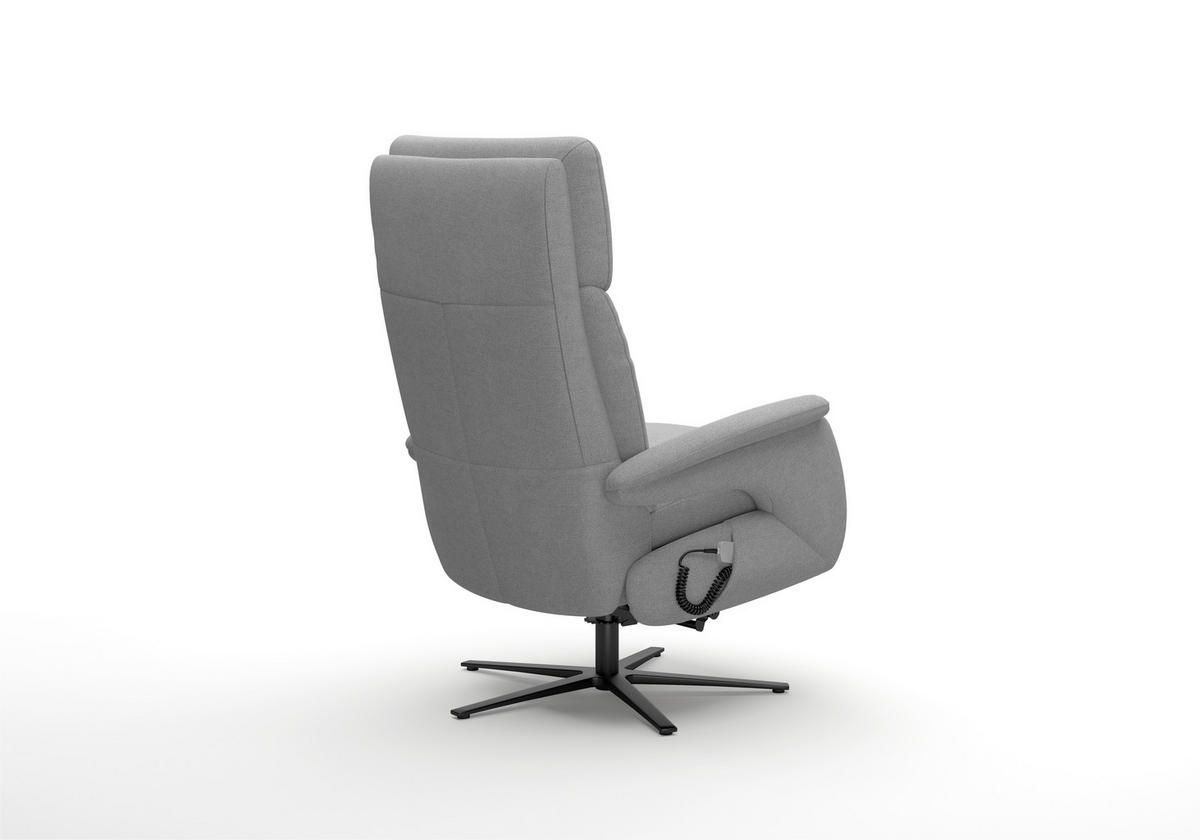 RELAXSESSEL TV TRIPLE SEVEN XTRA LARGE XL Mikrofaser Kopfteilverstellung, Fußteilverstellung, Rücken echt    - Schwarz/Grau, Basics, Textil/Metall (86/120/86cm) - Sit & More