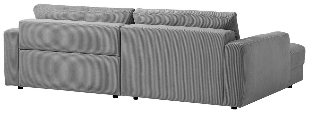 ECKSOFA Cord Dunkelgrau  - Dunkelgrau/Schwarz, Modern, Textil (176/250cm) - Trendmanufaktur